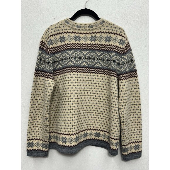 Vintage Susan Bristol 100% Wool Cardigan Sweater Size Medium Nordic Fair Isle - Picture 2 of 8